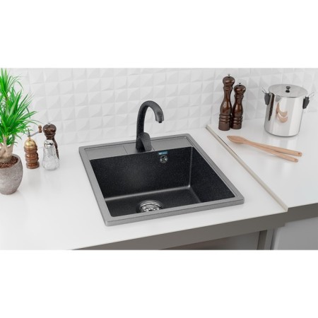 Kitchen Washing Ulgran U406-344, 500x445 mm, ultra-black color-1