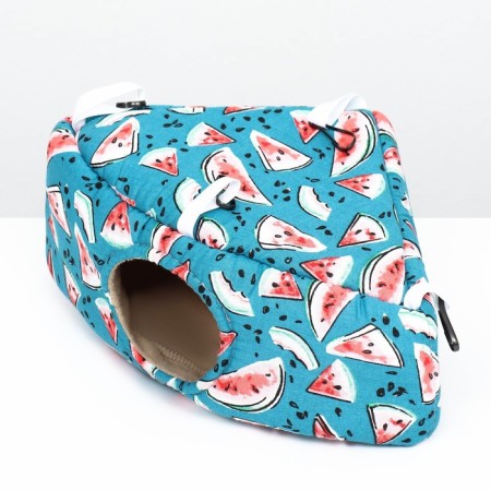 House "Corner" for rodents 19*28.5*12 cm, calico fleec, foam rubber, watermelon-2