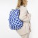 Youth backpack from textiles, 4 pockets, white/blue color