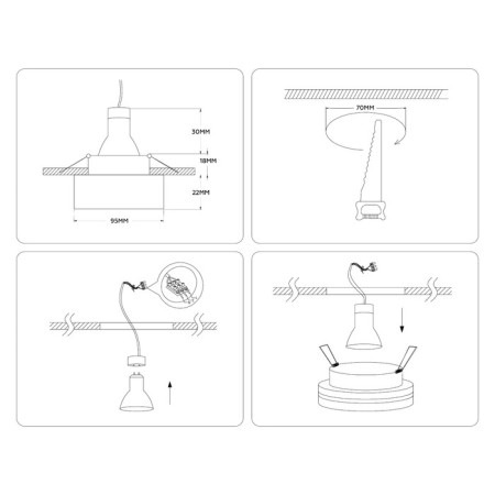 Lamp built -in spot Ambrella Techno Spot Techno TN3322, GU5.3, color black sand, white matte-4