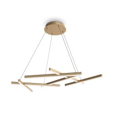 Suspension lamp Maytoni Mod016PL-L80GK, LED, 6x80 W, 1020x715x3200 mm, 3800 lm, matte gold
