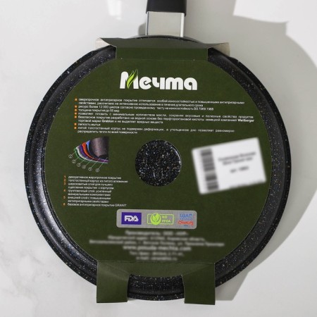 Pancake pan “granite Star”, d = 22 cm, plastic handle, anti -stick coating, black color-7