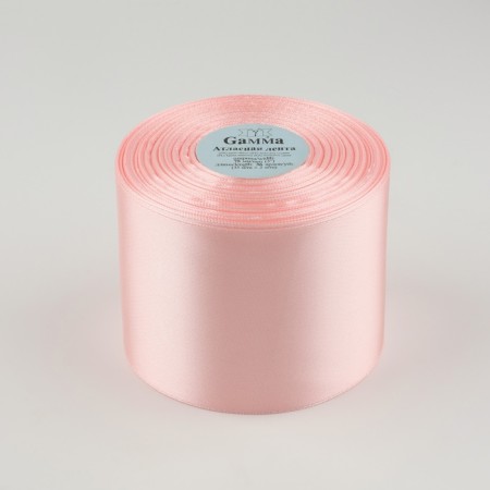 Satin tape, 75 mm × 33 ± 2 m, pearl pink color No. 151-1