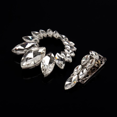 Decorative fastener, 9.6 × 6 cm, silver color-1