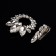 Decorative fastener, 9.6 × 6 cm, silver color