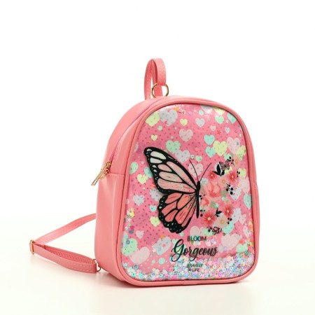 Children's backpack 20*9*22.5, lightning department, butterfly, pink