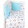 Set in a crib, 15 items, printer hedgehogs, calico