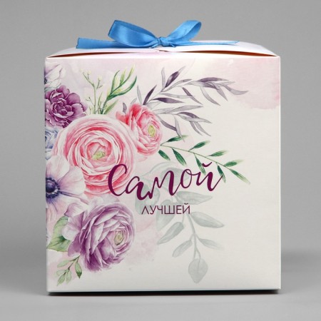 Gift folding box, packaging, “the best”, 18 x 18 x 18 cm-2