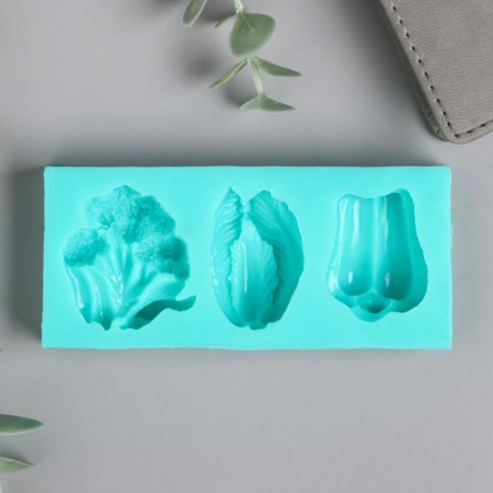 Mold Silicon "Beijing, colored cabbage and pepper" 3 objects 4.8x11 cm-1