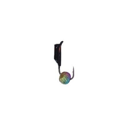 Mormyshka column black, red eye + ball rainbow, weight 0.5 g-1