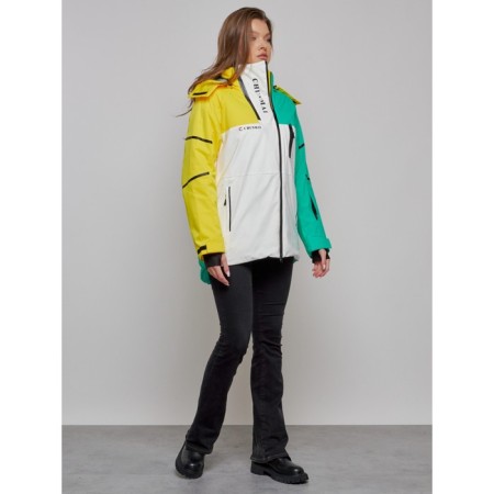 Ski jacket female, size 46, yellow color-2