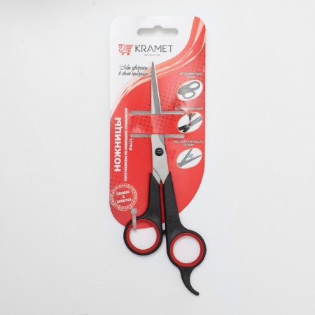 Scissors hairdressers, with emphasis, blade-6 cm, black/red color, h-087-4