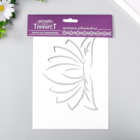 Plastic stencil "Flower" 24x16 cm-2