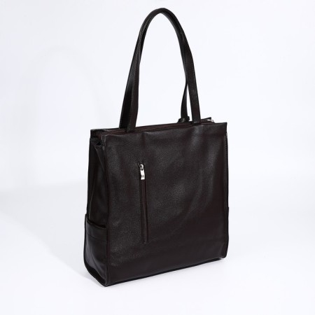 Bag Vita with a zipper, brown color-1