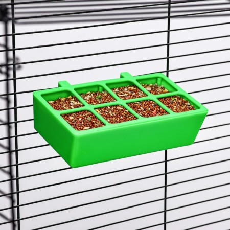 Feeding feeding trough with protection for 8 cells 16.9 x 8.9 x 4.4 cm, green-3