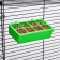 Feeding feeding trough with protection for 8 cells 16.9 x 8.9 x 4.4 cm, green