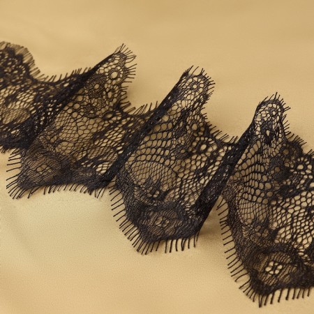 Lace cilia, 110 mm × 9 ± 0.5 m, in Bobin 3 pcs 3 m, black color-4