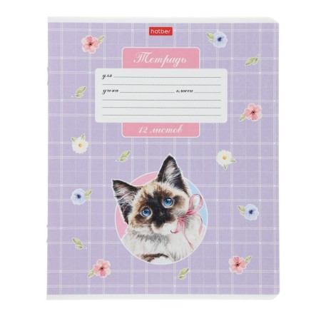 Notebook 12 sheets in a cage on a clip "cats are different", mix-4