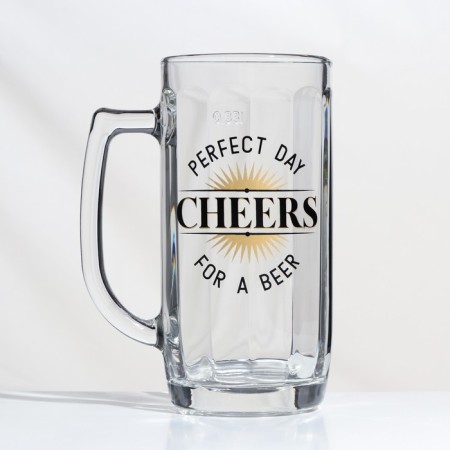 Glass mug for beer "Hamburg. Chirz ", 330 ml, Mix drawing