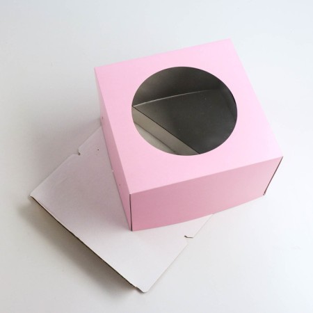 Confectionery packaging with a window, pink, 30 x 30 x 19 cm-2