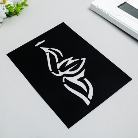 Plastic stencil "Flower ornament No. 8" 14.5x20cm-1