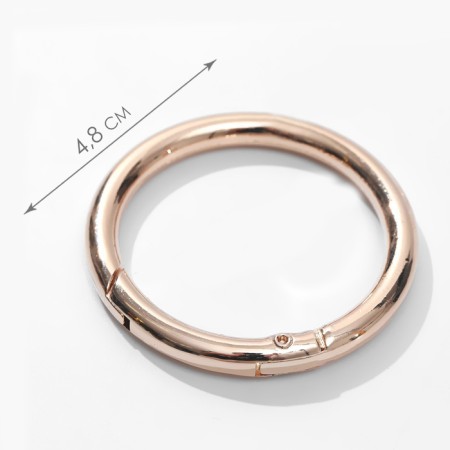 Karabin ring, d = 38/48 mm, thickness - 5 mm, 5 pcs, gold color-1