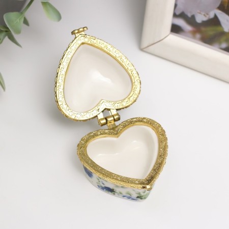 Coramics Coramics Heart "Blue Roses" 4,2x4.7x3 cm-1