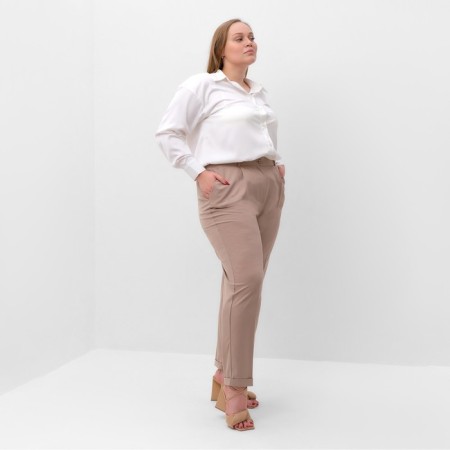 Women's pants Mist Plus-Size, size 54, gray-beige color-1