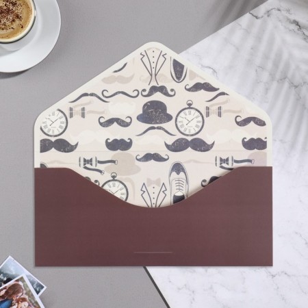 Envenue for money "Real Gentorman!" Brown background, 19x9 cm-3