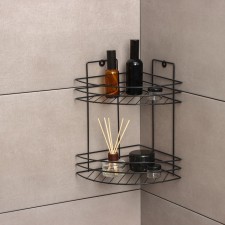 Angular shelf 2-tier, 20 × 20 × 29 cm, black color