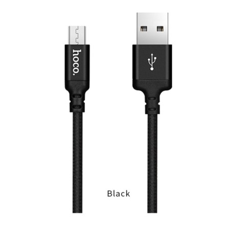Hoco X14 cable, micro USB - USB, 2 A, 2 m, fast charging, nylon braid, black-2