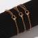 Set 3 bracelet "Style" star, earth, heart, white color in gold, 19 cm