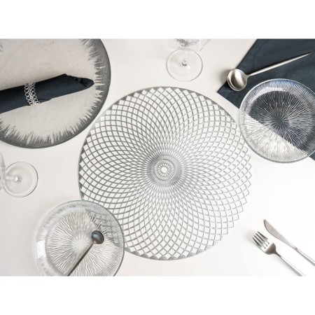 Set of serving napkins on the table “Vira”, 4 pcs, d = 38 cm, silver color-7