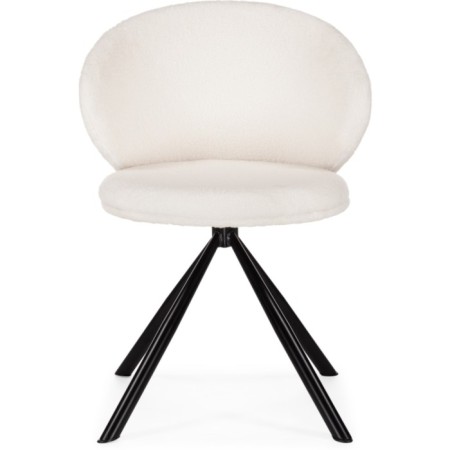 Solomon stool on the Solomon Metal Carcass, Metal/Building Fabric, Black/White 67x67x80 cm-2