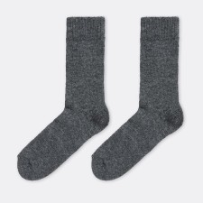 Male wool socks, dark gray melange color, size 29-31