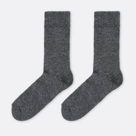 Male wool socks, dark gray melange color, size 29-31