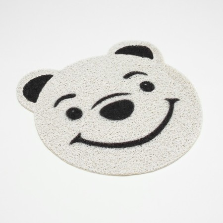 2-in-1 rug for a bowl/toilet for animals "Bear", 30 x 30 cm, white-1