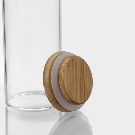Glass Bank for bulk products with a bamboo cover "Eco", 300 ml, 5.5 × 15.5 cm-4