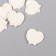 Decor for the creativity of Polystone "Heart with the book" White set 6 pcs 2.8x3 cm