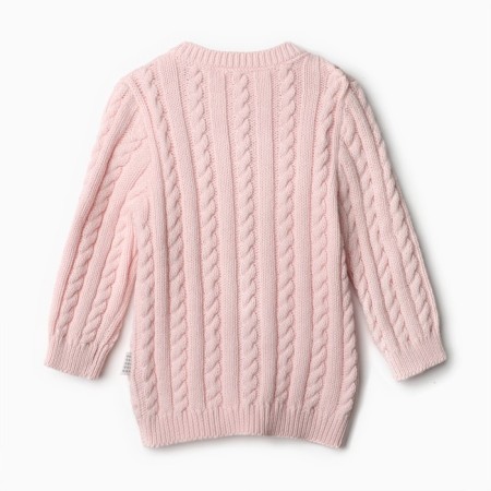 Knitted set (jumper, trousers, hat), pink color, height 68 cm-3
