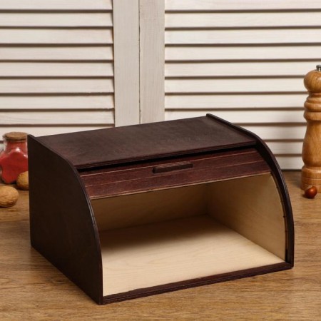 Wooden bread -cake "cinnamon", transparent varnish, nut color, 29 × 24.5 × 16.5 cm-1