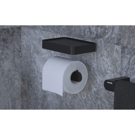 Toilet paper holder with black artwelle shelf-3