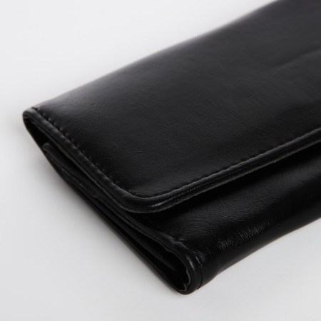 Women's wallet on the button, black color-2
