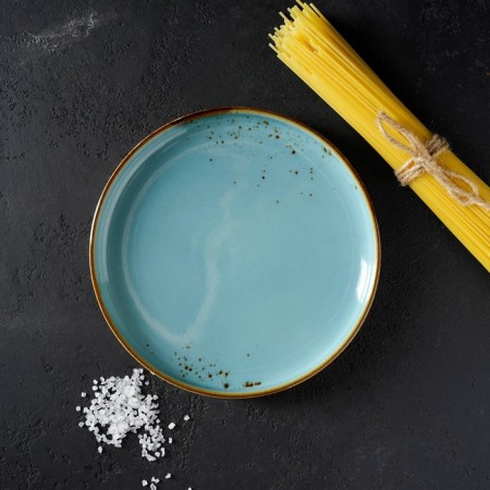 Porcelain plate with a magistro "Cerera" side, d = 20 cm, blue color-4