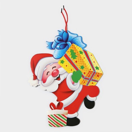 Decorative decoration (suspension) "Santa Claus with a gift" 42.5x32 cm-5