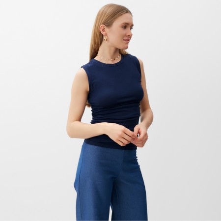 T-shirt female minku: Basic line color dark blue, river 42-1