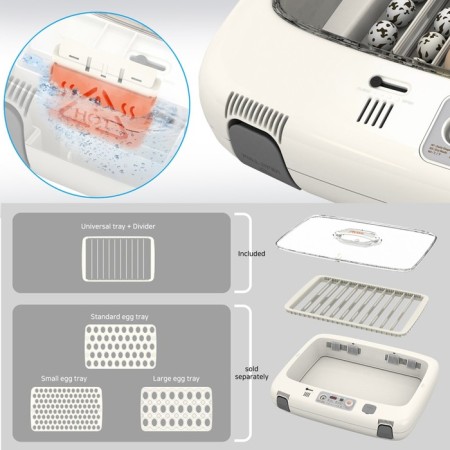 Incubator, 50 eggs, automatic coup, 120 V, with ovoscope, rcom-3