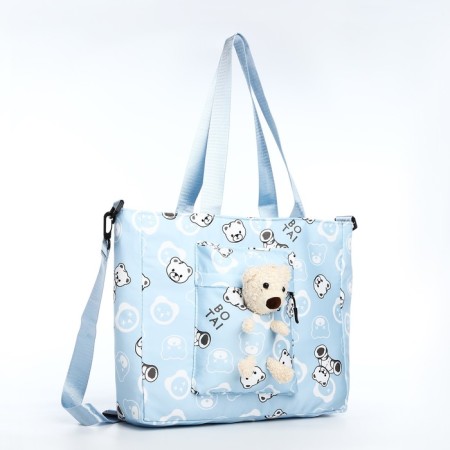 Шопер на молнии, цвет голубой-2