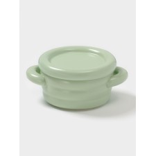 A baking pot “Sephir”, 250 ml, 15 × 10.5 × 6.3 cm, with handles, with a lid, ceramics, green