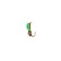 Mormyshka column green, red abdomen + tetro cube cube, weight 0.8 g